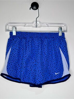 Nike Tempo Running Shorts Blue with Black Logo Print girls Athletic Shorts
